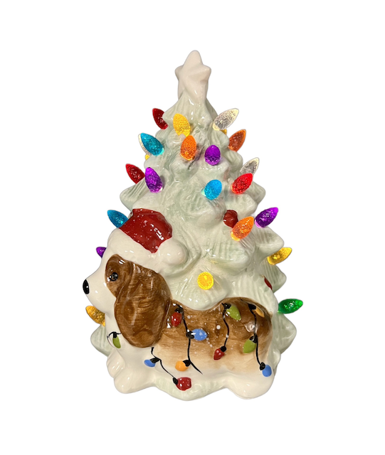 Ceramic Christmas Tree With Dog