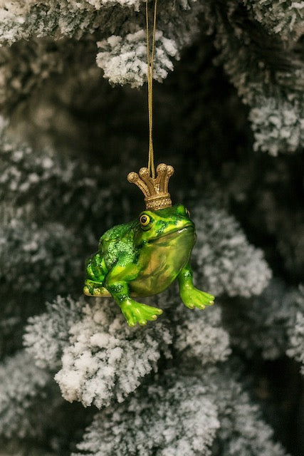 Frog Prince Glass Ornament by Kurt Adler 3" H1637