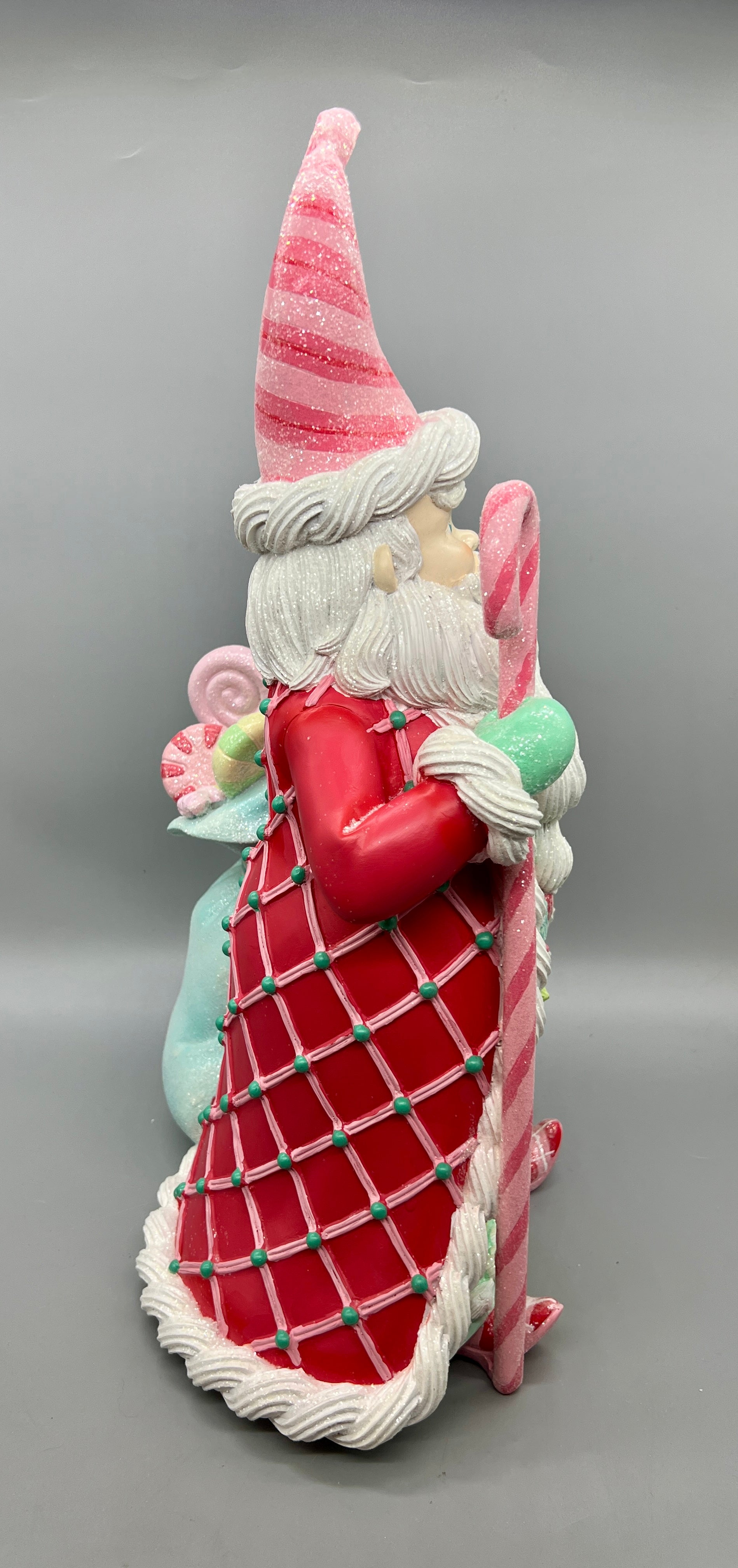 20.5" Holiday Candy Santa Figurine – Pastel Christmas Decoration By December Diamonds