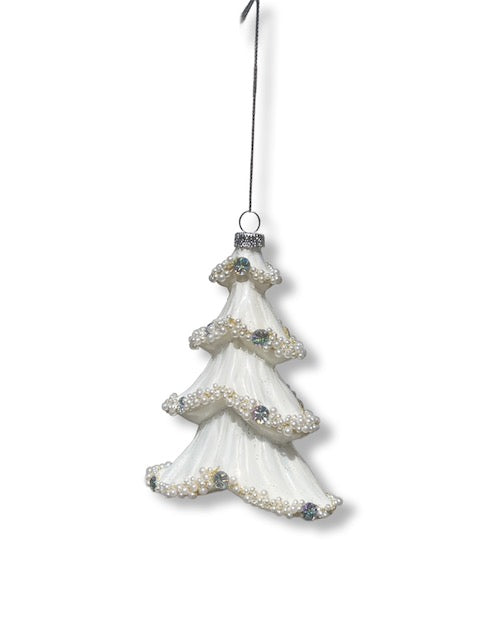 Pearl Jeweled Tree Ornament 5"