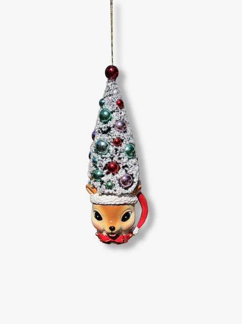 6" Bristle Tree In Mug Christmas Ornament