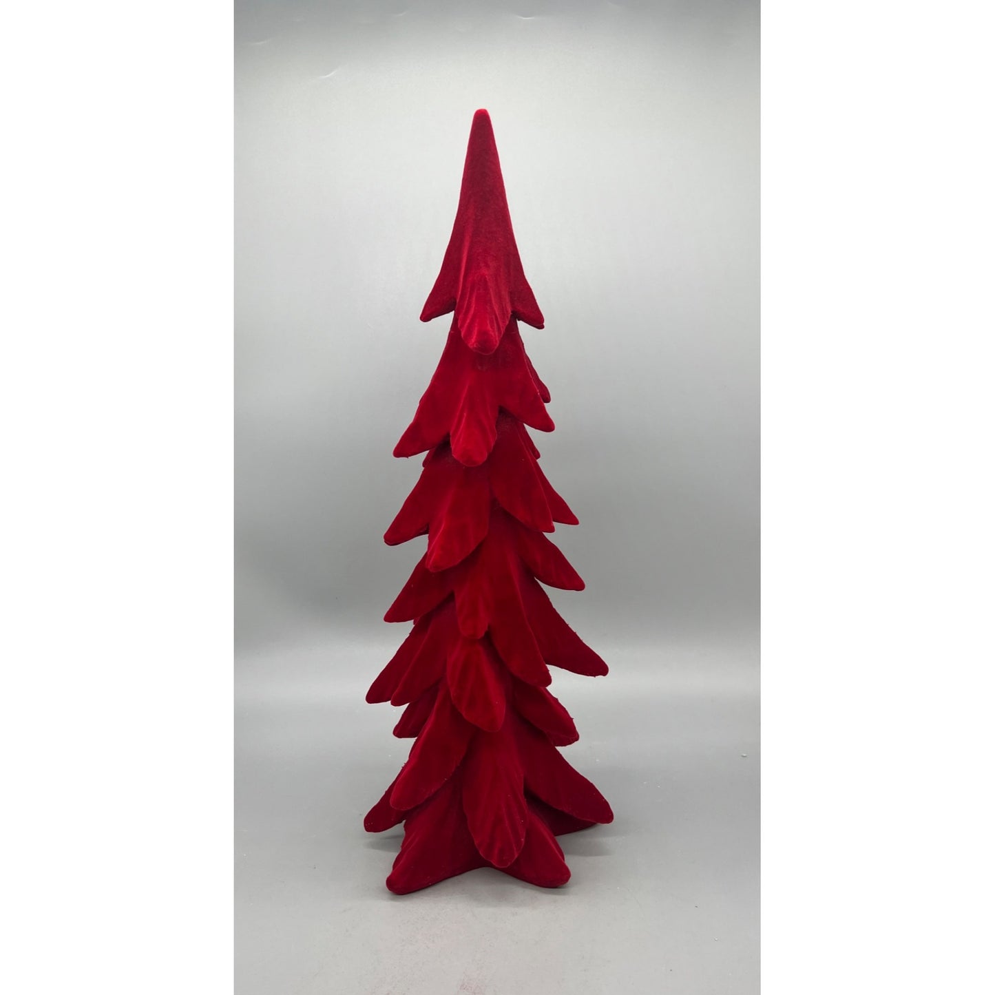 Red Velvet Decorative Christmas Tree 17.5" Tall Holiday Accent