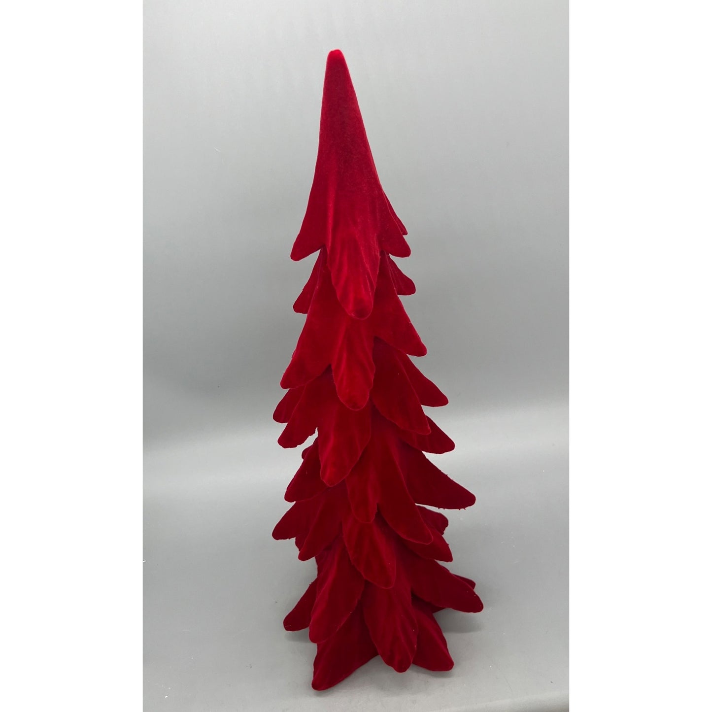 Red Velvet Decorative Christmas Tree 17.5" Tall Holiday Accent