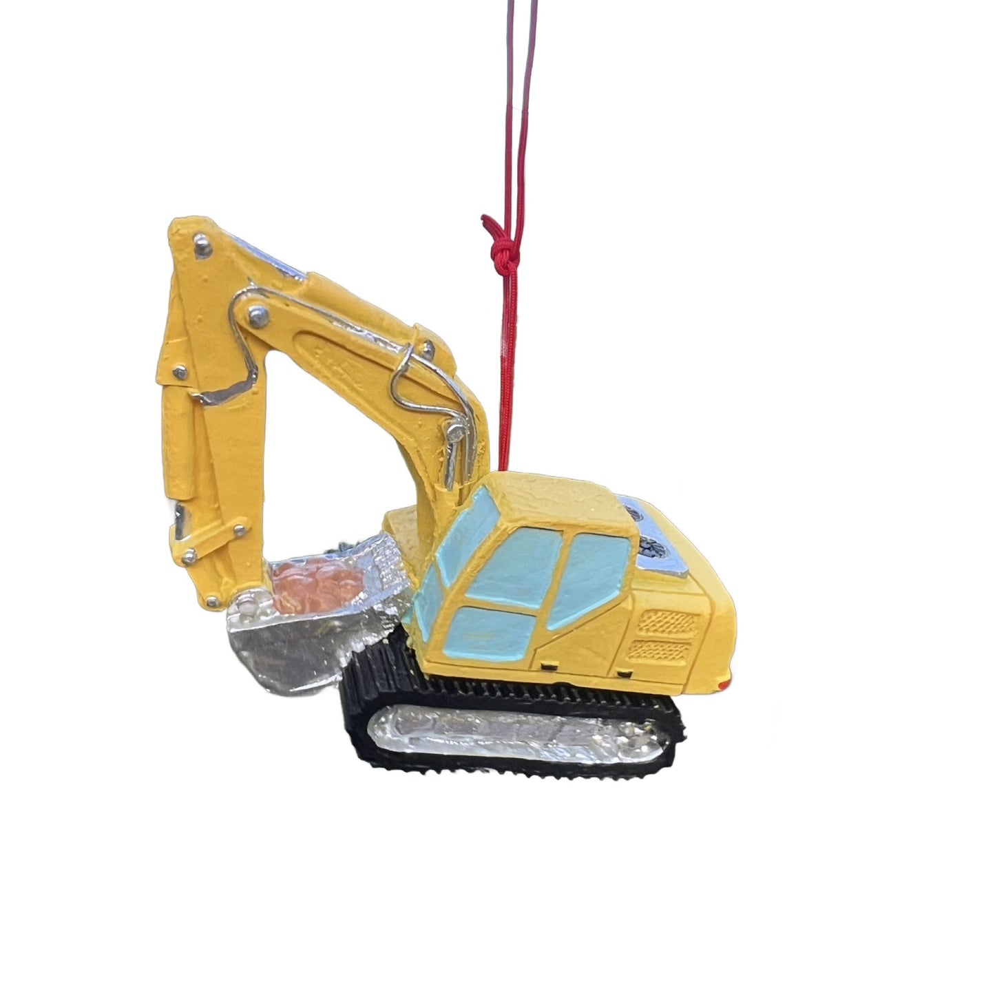 Kurt Adler Yellow Excavator Christmas Ornament 3.375" Construction-Themed Holiday Decor Polyresin