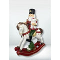 9.25” Nutcracker on Rocking Horse with Teddy Bear – Hand Decorating Christmas Resin Figurine
