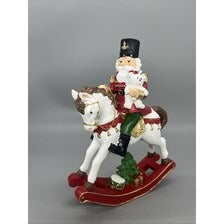 9.25” Nutcracker on Rocking Horse with Teddy Bear – Hand Decorating Christmas Resin Figurine